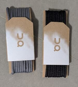 On Running Shoelaces Lot 2 Pairs Black & Grey Replacement Laces Cloud 5 New